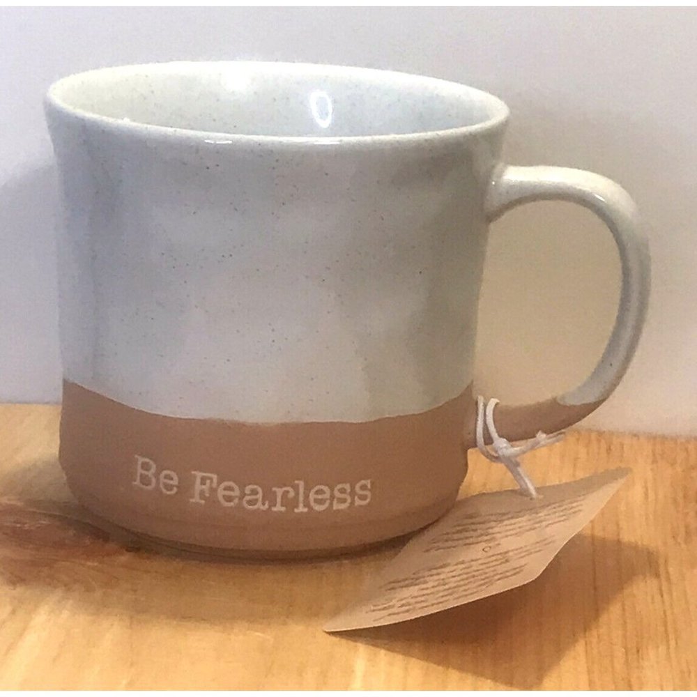 Atelier by Trudeau Be Fearless Handcrafted Clay Pottery Ceramic Coffee Tea Mug